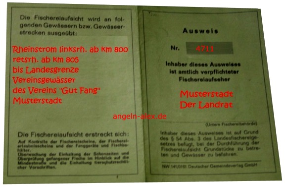 Ausweis des Fischereiaufseher